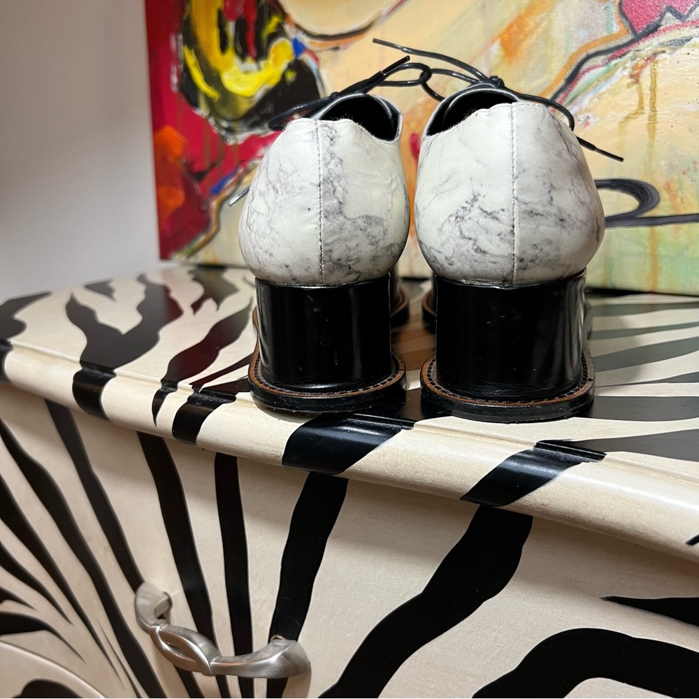 Opening Ceremony-Marble Print Pointed Toe Platform Shoes-7 - Picture 4 of 11